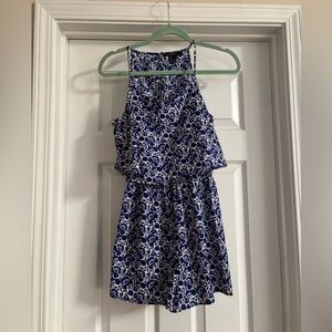 Forever 21 Blue and White Floral Romper